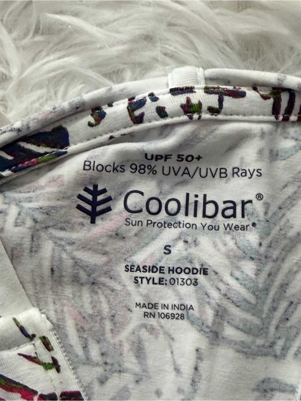 Coolibar Womenβs Seaside Hoodie Size Small UPF 50 Tropical Beach Vacation - Picture 3 of 9
